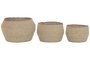 DKD Home Decor Set de 3 Maceteros de Fibra Natural 32x32x22 cm