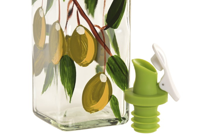 DKD Home Decor Aceitera de Cristal Olivo Impreso 500ml DKD Home Decor Aceitera de Cristal Olivo Impreso 500ml