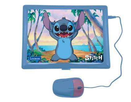Lexibook Ordenador Portátil Educativo Bilingüe Inglés/Español Stitch con 124 Actividades, con Sonido y Luces, Incluye Pilas, 34x4.6x25.5 cm