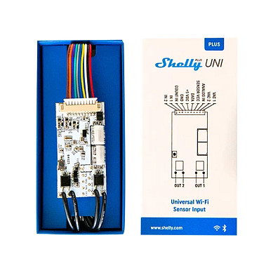 Shelly Relé Plus Uni WLAN Universal ATSHELLYPUNI, Módulo de Relé Inteligente WiFi 2.4 GHz con Medición, Bluetooth 4.2, Programación Semanal