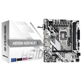 ASRock H610M-HDV/M.2+ D5 (LGA 1700) Micro ATX Motherboard, Intel H610, DDR5, HDMI, DisplayPort 1.4, Realtek LAN