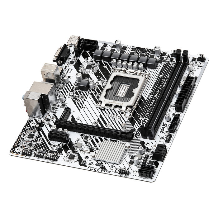 ASRock H610M-HDV/M.2+ D5 (LGA 1700) Micro ATX Motherboard, Intel H610, DDR5, HDMI, DisplayPort 1.4, Realtek LAN