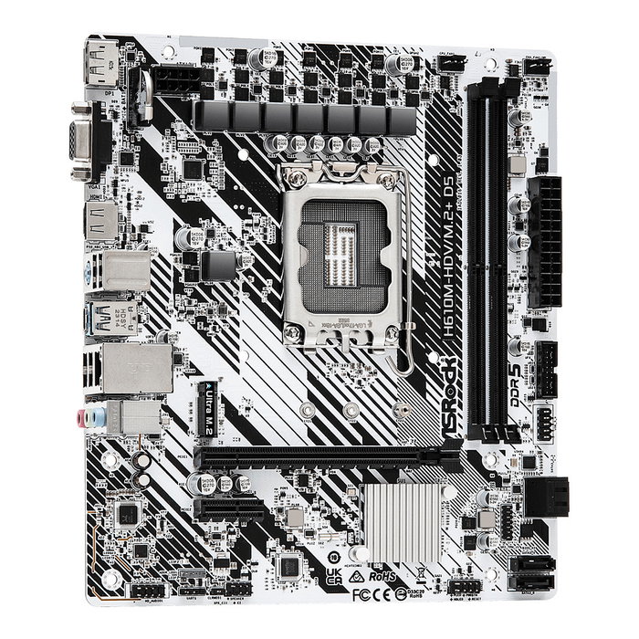 ASRock H610M-HDV/M.2+ D5 (LGA 1700) Micro ATX Motherboard, Intel H610, DDR5, HDMI, DisplayPort 1.4, Realtek LAN
