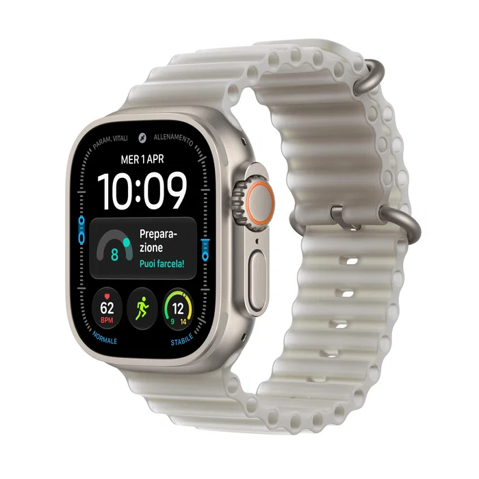 Apple Watch Ultra 4 GPS + Cellular 49mm Titanio Natural y Correa Ocean Gris Translúcido Apple Watch Ultra 4 GPS + Cellular 49mm Titanio Natural y Correa Ocean Gris Translúcido