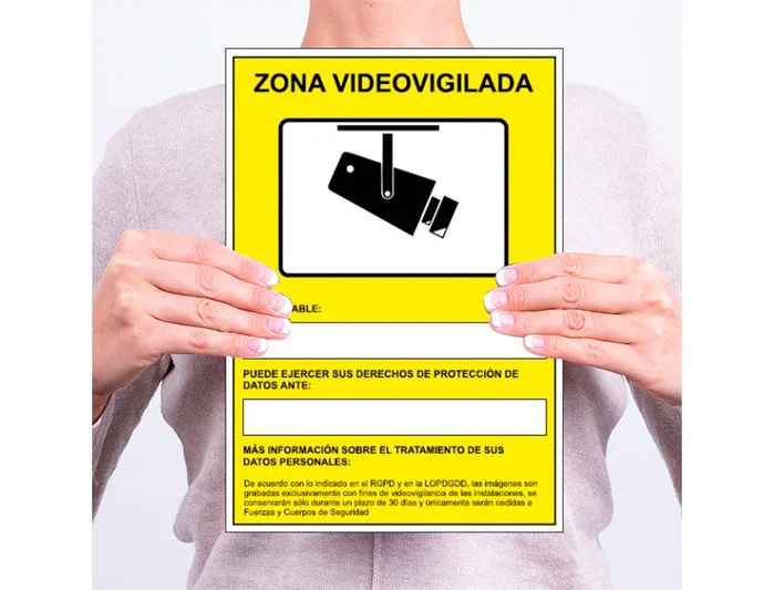 Archivo 2000 Señal Cámaras de Vigilancia en Grabación las 24 Horas Amarillo 210x297 mm