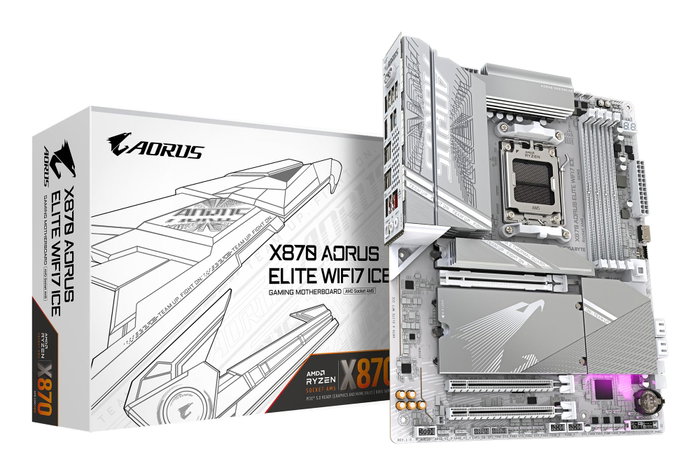 Gigabyte X870 Aorus Elite WiFi7 ICE White Gigabyte X870 Aorus Elite WiFi7 ICE White