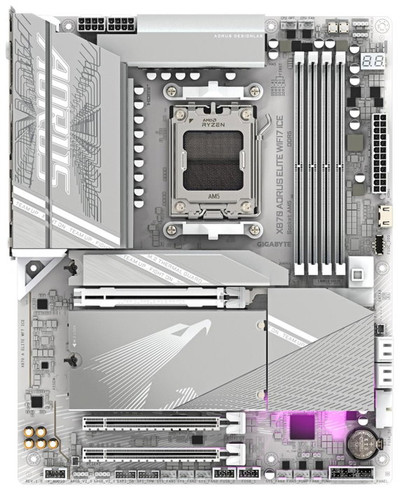Gigabyte X870 AORUS ELITE WIFI7 ICE Blanco, Socket AM5, DDR5