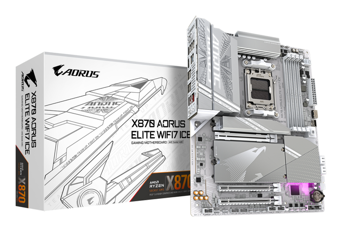Gigabyte X870 AORUS ELITE WIFI7 ICE Blanco, Socket AM5, DDR5