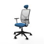 PIQUERAS Y CRESPO Silla de oficina Motilla con mecanismo Sincro Azul claro y Blanco