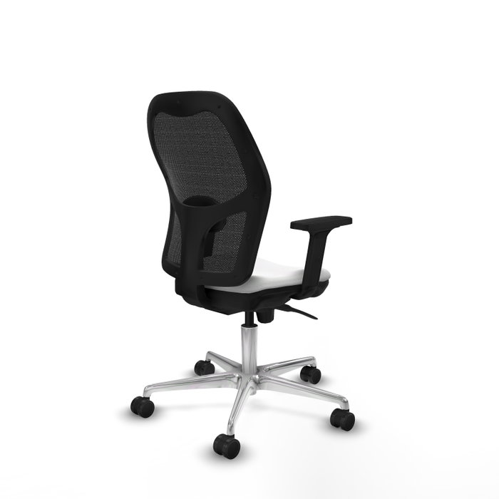 PIQUERAS Y CRESPO Silla de oficina Jorquera con mecanismo Sincro, Tela Blanca y Malla Negra