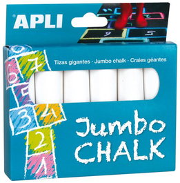 Tizas Apli Jumbo Blancas Caja De 6