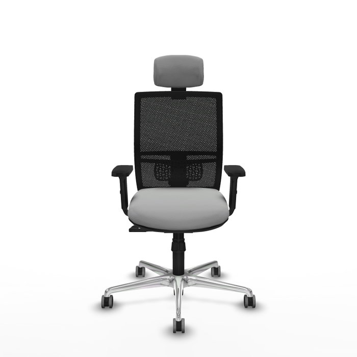PIQUERAS Y CRESPO Silla de oficina Yunquera con mecanismo Sincro, Gris claro y Negro