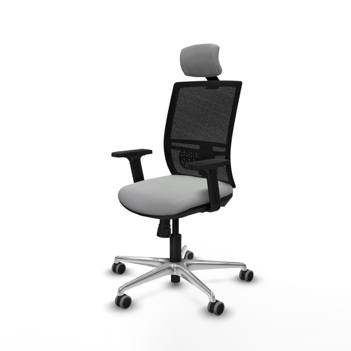 PIQUERAS Y CRESPO Silla de oficina Yunquera con mecanismo Sincro, Gris claro y Negro