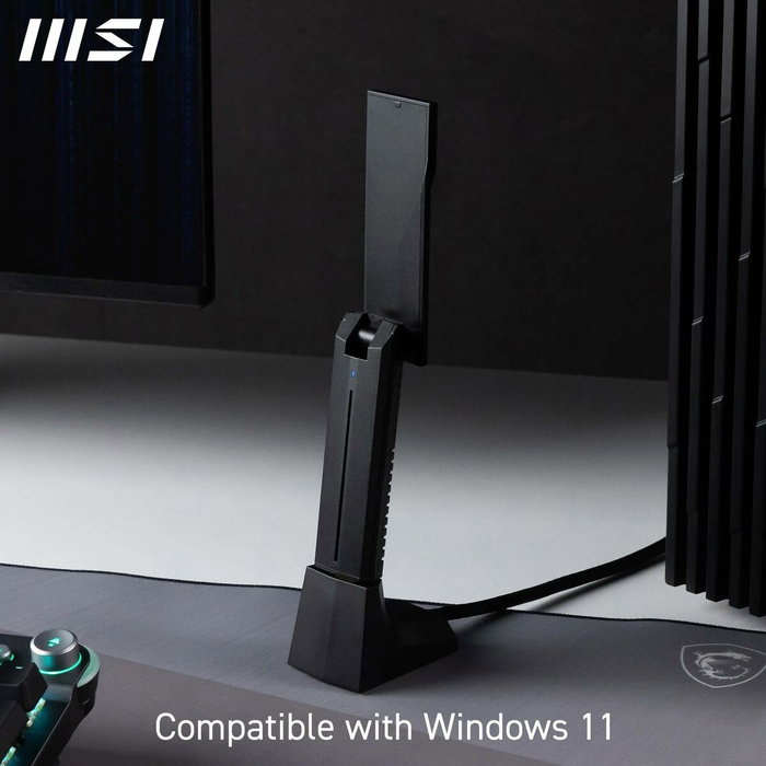 MSI BE6500 Adaptador WiFi 7 USB Tribanda Negro