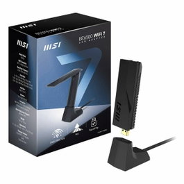MSI BE6500 Adaptador WiFi 7 USB Tribanda Negro