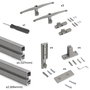 Emuca Kit de estructura modular Zero con herrajes para el montaje de fijación a pared, Aluminio y Zamak, Pintado color gris piedra