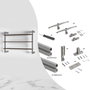 Emuca Kit de estructura modular Zero con herrajes para el montaje de fijación a pared, Aluminio y Zamak, Pintado color gris piedra