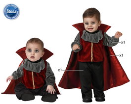 Disfraz Vampiro Bebé Rojo Halloween Camisa Chaleco Capa Disfraz para Niño 12-24 Meses