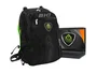 KeepOut BK7G Mochila Gaming para Portátil 15.6", Negro y Verde, Nylon, Compartimento Acolchado, Soporte para Botellas