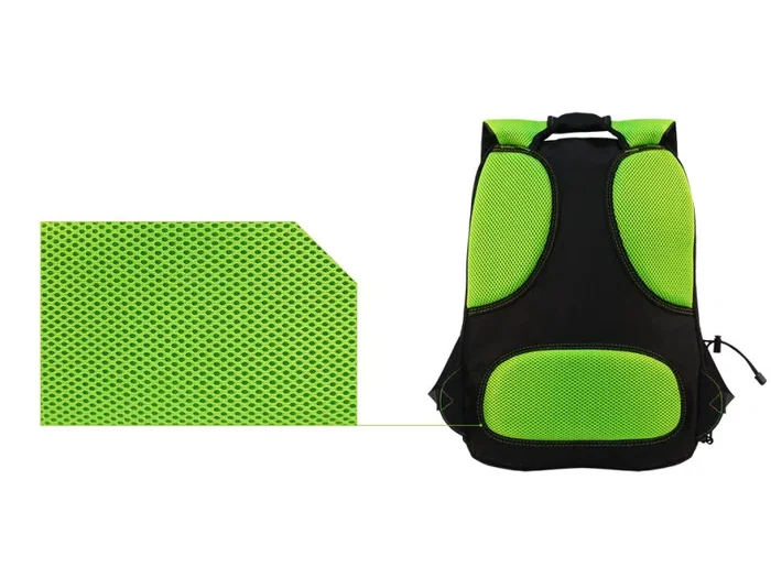 KeepOut BK7G Mochila Gaming para Portátil 15.6", Negro y Verde, Nylon, Compartimento Acolchado, Soporte para Botellas