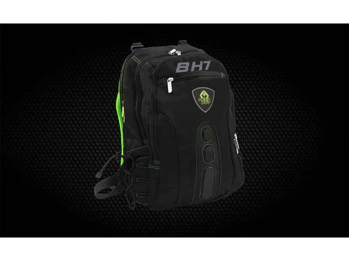 KeepOut BK7G Mochila Gaming para Portátil 15.6", Negro y Verde, Nylon, Compartimento Acolchado, Soporte para Botellas
