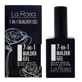 La Rosa Gel Constructor 7 en 1 Blanco Lechoso con Glitter 15 ml
