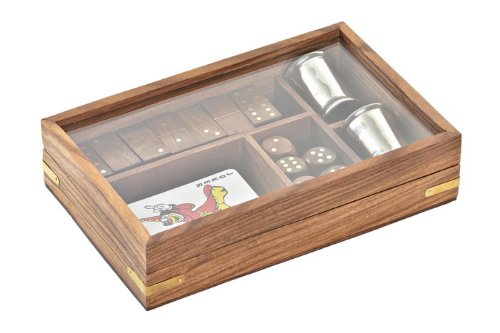 DKD Home Decor Juego Colonial Marron Dorado 14 x 5 x 22 cm Set de 5 Piezas