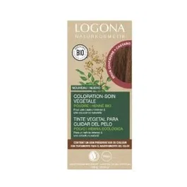 LOGONA Colorante Vegetal Castaño Marrón Chesnut Brown para Cabello Oscuro y Canoso