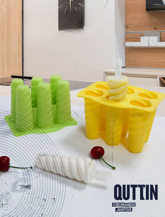 Quttin Molde 6 Helados Espiral Silicona