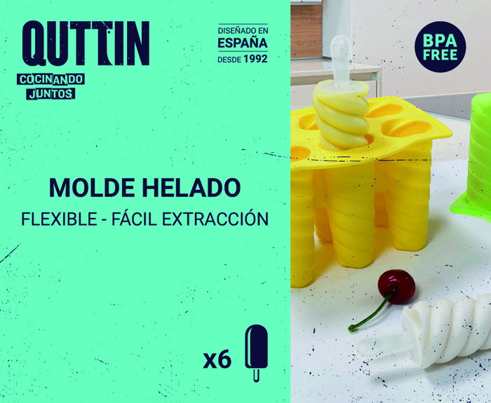 Quttin Molde 6 Helados Espiral Silicona