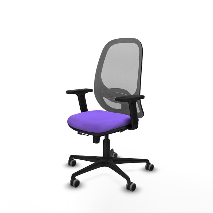PIQUERAS Y CRESPO Silla de oficina Cilanco con mecanismo Sincro/Traslack, Lila y Gris