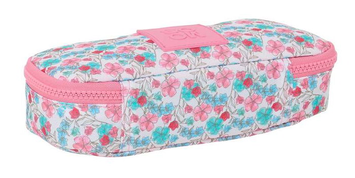Estuche Escolar Moos Flores Multicolor 22 x 5 x 8 cm