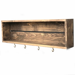 Hanah Home Aa072 Estantería de Cocina Madera de Abeto Nogal 70x21x10 cm