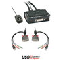 Lindy 42341 Conmutador KVM de 2 puertos DVI-D, USB 2.0 y Audio, Negro