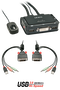 Lindy 42341 Conmutador KVM de 2 puertos DVI-D, USB 2.0 y Audio, Negro
