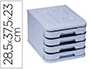 Faibo Fichero Cajones Sobremesa Plástico Reciclable 4 Cajones Azul Pastel 28.5x37.5x23 cm