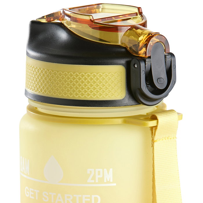 Day Botella Motivacional 900 Ml con Marcador de Tiempo y Correa para Beber Agua Diaria, PETG Day Botella Motivacional 900 Ml con Marcador de Tiempo y Correa para Beber Agua Diaria, PETG