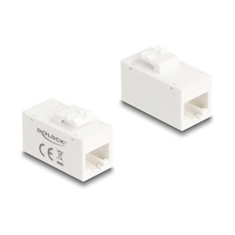 DeLOCK 90639 Módulo Keystone RJ45 hembra a RJ45 hembra Cat.6A UTP blanco