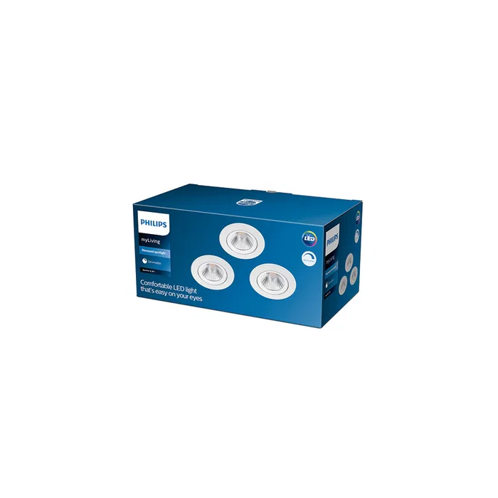 Philips Pack 3 Downlight LED Sparkle Circular 5,5W 350Lm Blanco 2700K