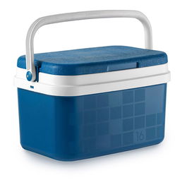 Campos - Nevera portátil rígida de camping 16 litros (24 latas), aislante, color azul/blanco, con asa ergonómica, 43 x 29 x 25,5 cm