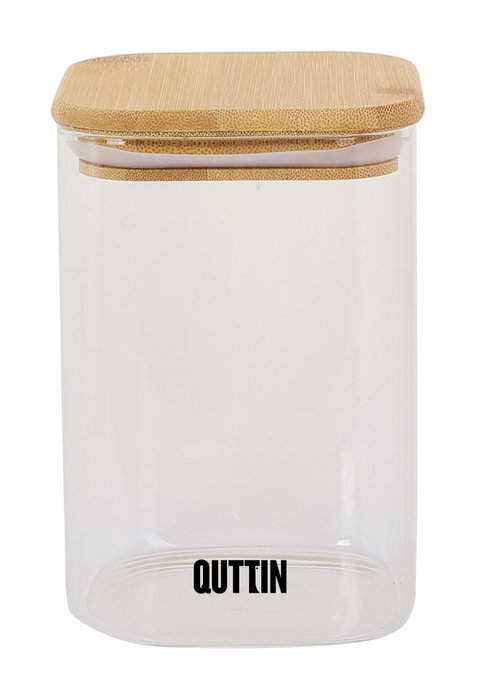 Quttin Tarro Boro Cuadrado con Bambú 1200ml (Pack de 12) Quttin Tarro Boro Cuadrado con Bambú 1200ml (Pack de 12)