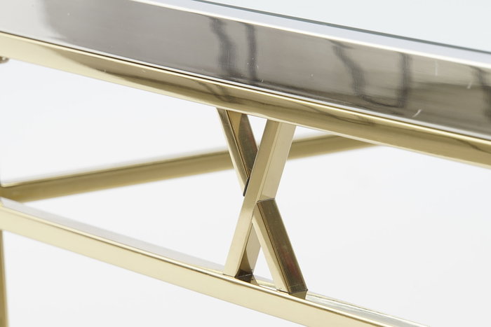 DKD Home Decor Mesa de Centro de Acero y Cristal Plateada