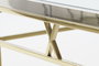 DKD Home Decor Mesa de Centro de Acero y Cristal Plateada