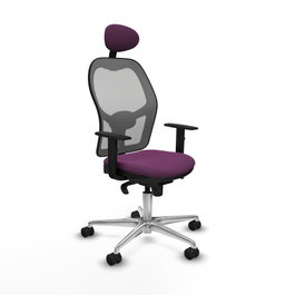 PIQUERAS Y CRESPO Silla de oficina Jorquera con mecanismo Sincro, Morado y Gris