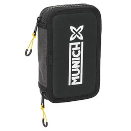 Estuche Escolar con Accesorios Munich Topo Negro 12.5 x 19.5 x 4 cm 29 Piezas