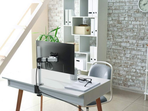 Durable Soporte y Brazo Articulado 509423 para 1 Pantalla hasta 27" y 8kg, Montaje Individual o Abrazadera de Mesa