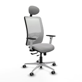 PIQUERAS Y CRESPO Silla de oficina Zulema Gris claro y Blanco
