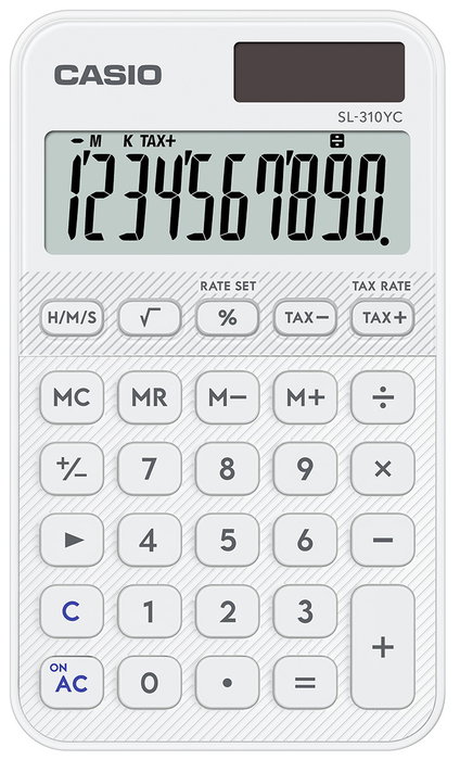 Casio SL-310YC-WE Calculadora de Oficina de 10 Dígitos Blanco