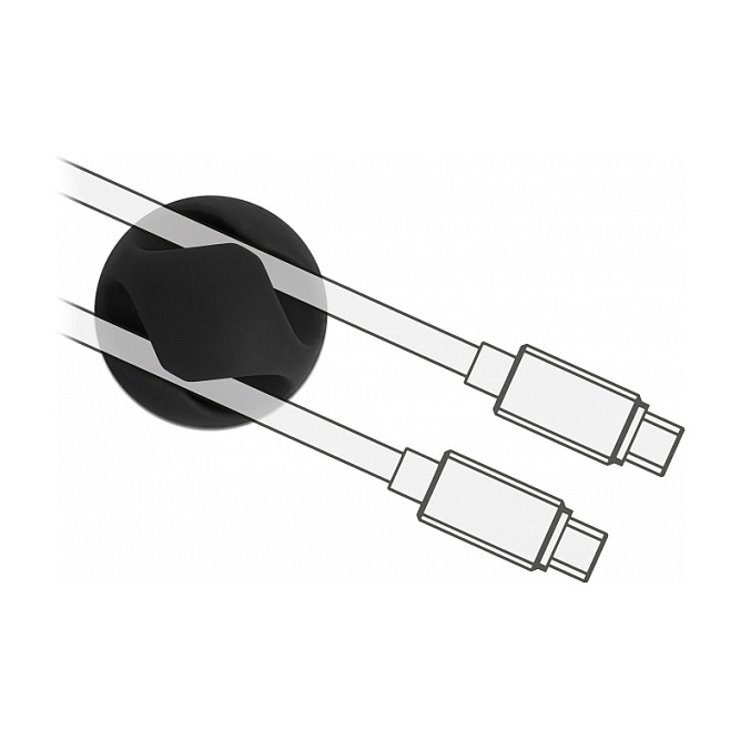 DeLOCK Set de 10 Mini Soportes para Cables Autoadhesivos Negro