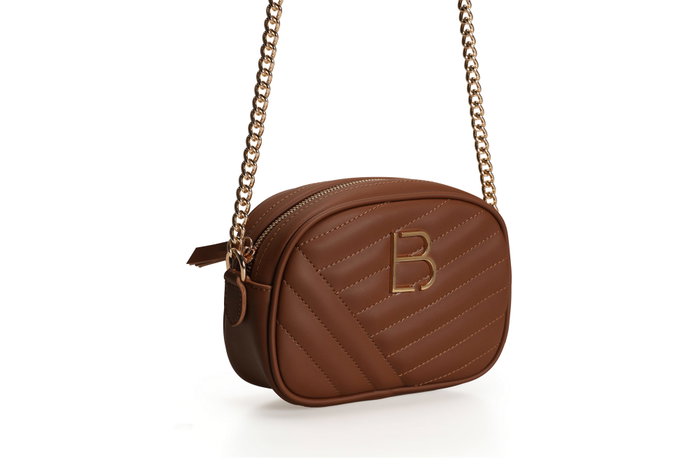 Lucky Bees 1298 Bolso Bandolera Tostado, Mujer, Elegante y Versátil, Polipiel, L 20 x A 7 x H 15 cm